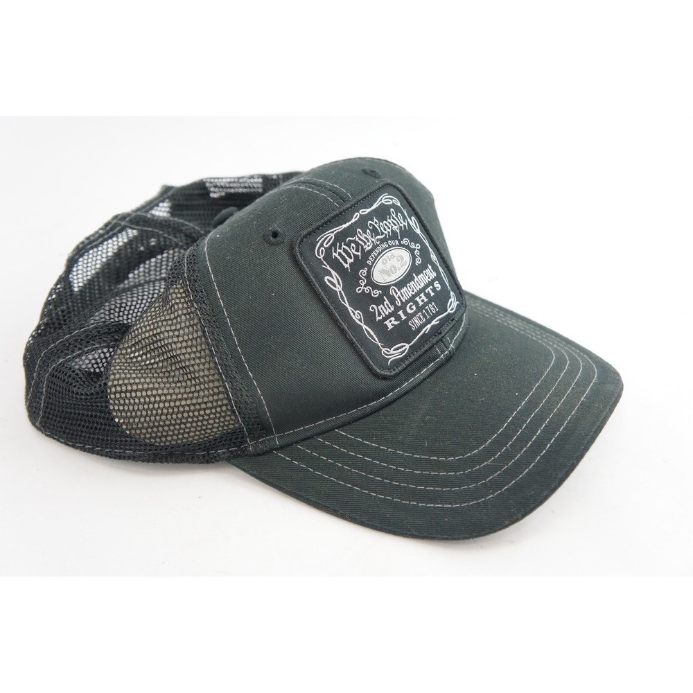 Buck Wear Trucker Hat Mens OSFM Black 2nd Amendment Patch Neww